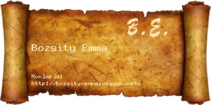 Bozsity Emma névjegykártya